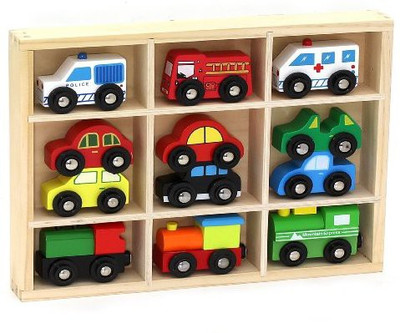 

Kids Destiny 12 Pcs Wooden Train Cars & Emergencycollection(Multicolor)