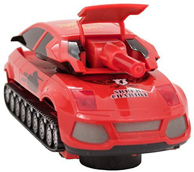 

Techege Toys Tankcar Car Transforms To Tank With Fun Lights And Sounds(Red)