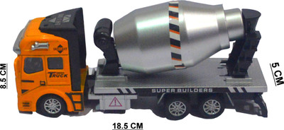 Shop4everything Mettalic DIE CAST Alloy wheel Concrete Truck(Yellow)