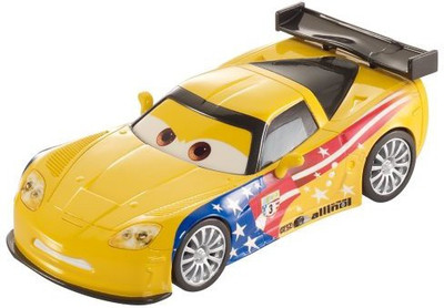 

Mattel disney/pixar cars Pull Backs Jeff Gorvette(Yellow)