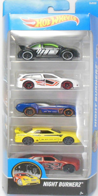 

Hot Wheels Night Burnerz Set Of Five Car DJD30(Black, Red)