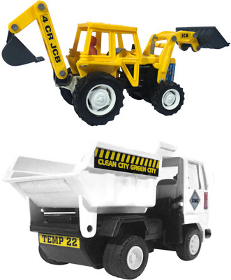 

Xunda JCB&Dumper Truck(Yellow, White), White;yellow
