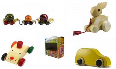 

CeeJay Set of 4 Colorful Wooden Baby Toys:Model OW-OW008(Multicolor)
