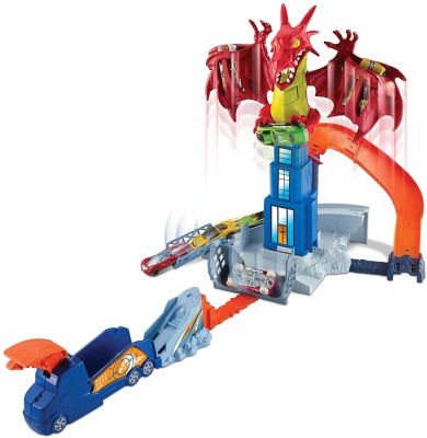 

Hot Wheels Hot Wheels DWL04 Dragon Blast Play Set(Red, Blue), Blue;red