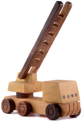 

Woodde Push-Pull Moving Wooden Fire Brigade Vehicle(Multicolor)
