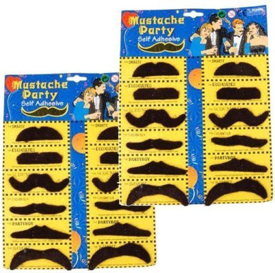 

Happygift 2 Self Adhesive Set 12 Fake Mustaches Costume Party Disguise For Masquerade Party & Performance(Multicolor)