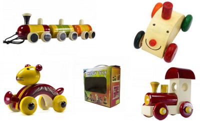 

CeeJay Set of 4 Colorful Wooden Baby Toys:Model OW-OW004(Multicolor)
