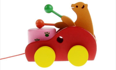 

Kalaplanet Pulling Drum Wooden Pulling Toy(Multicolor)