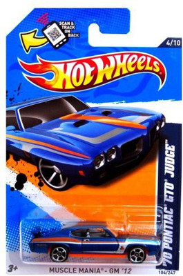 

Mattel 2012 Hot Wheels Muscle Mania Gm '70 Pontiac Gto Judge Blue(Blue)