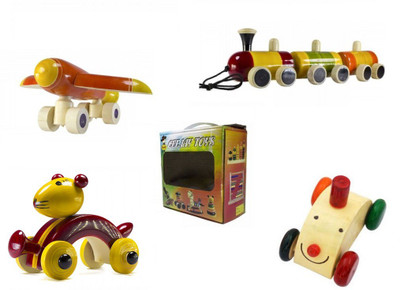 

CeeJay Set of 4 Colorful Wooden Baby Toys:Model OW-OW001(Multicolor)