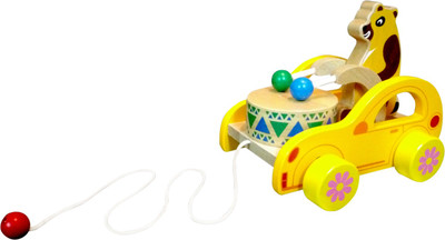 

Montez Baby Bear Drum Pull along wooden toy(Yellow)