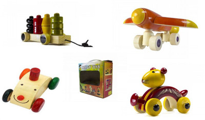 

CeeJay Set of 4 Colorful Wooden Baby Toys:Model OW-OW010(Multicolor)