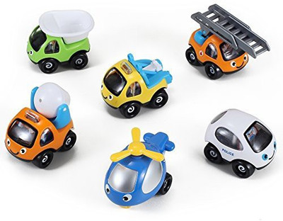 

Liberty Imports Cartoon Cars And Trucks Playset For Toddlers (6Pack)(Multicolor)