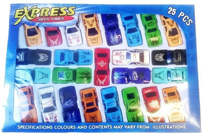 

Happy Hours Toys Pack of 25 Pcs Car Set(Multicolor)