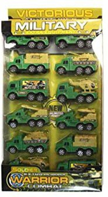 

Victorious 12 Pack Miltiary Pull Back Truck Set(Green)