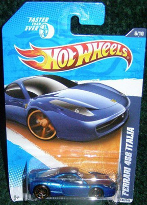 

Hot Wheels 2011 Faster Than Ever '11 6/10 Blue Ferrari 458 Italia(Blue)