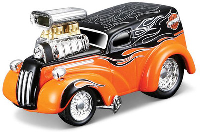 

Maisto Harley Davidson 1948 Ford Anglia, 3 inch Long Diecast Car(Orange)
