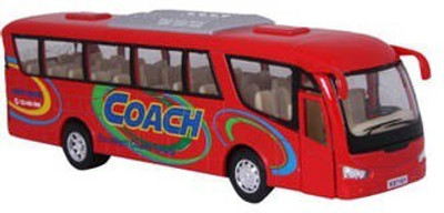 

Mayatra's Die Cast Metal Pull Back Coach Bus Red(Multicolor)