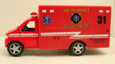 

Happy Toys Kinsmart 525" Diecast Model Rescue Fire Department(Red)