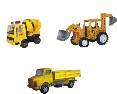 

CENTY Pack of 3 JCB Earthmover Concrete Mixer Telco Truck(Multicolor)