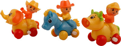 

sancy combo of Elephant,Horse&Buffalo toys for kids -set of 3(Multicolor)