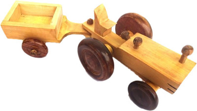 

Craftspoint desi wooden tractor trolley(Yellow, Brown), Brown;yellow