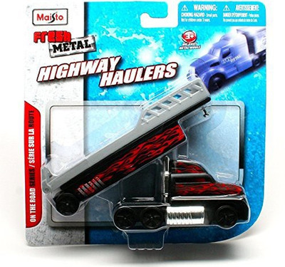 

Highway Haulers Auto Transport Flatbed (Black W/Flames) On The Road(Black)