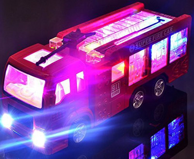 

Iowl 3D Electric Fire Truck Sounding'Fire Alarmwith Wonderful(Pink)