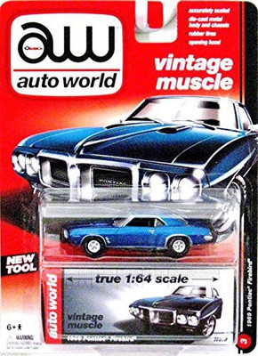 

Auto World Vintage Cuscle 164 Scale Blue 1969 Pontiac Firebird(Blue)