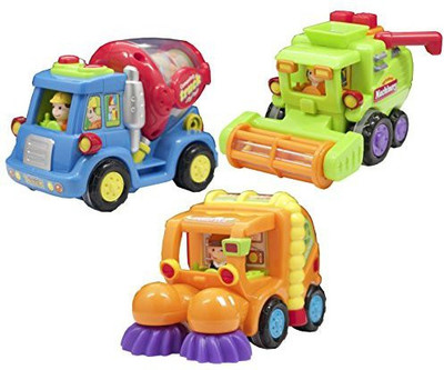 

Techege Toys Happy Professional Cartoon Car Kid Engineers City Crew(Multicolor)