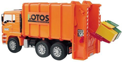 

Bruder Toys Man Garbage Truck Rear Loading Orange(Orange)