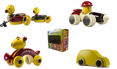 

CeeJay Set of 4 Colorful Wooden Baby Toys:Model OW-OW013(Multicolor)
