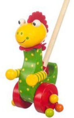 

Orange Tree Toys Childrens Wooden Push Along Toy Dino(Multicolor)