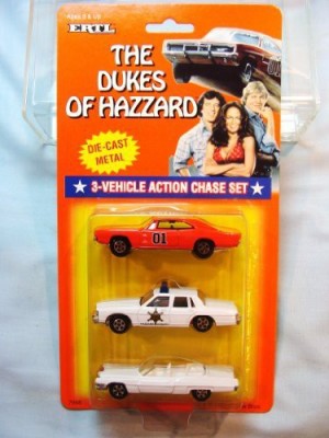 

Dukes of Hazzard Hazzard County Car Set General Leeboss Hoggdaisy(Multicolor)