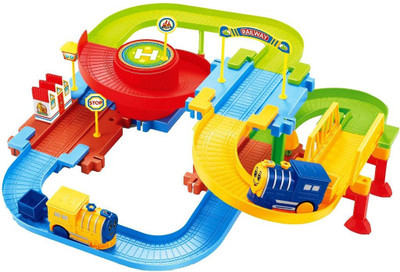 

Saffire Classic Toy Train 09 with Upper & Lower Level and Bridge(Multicolour)