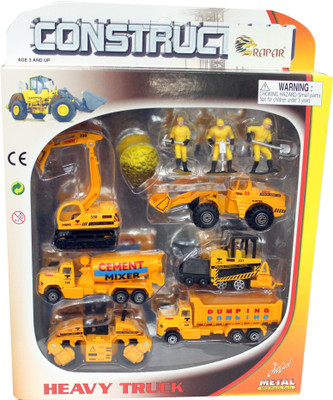 

Mamaboo Construction 10 pcs Heavy Truck Play Set(Yellow)