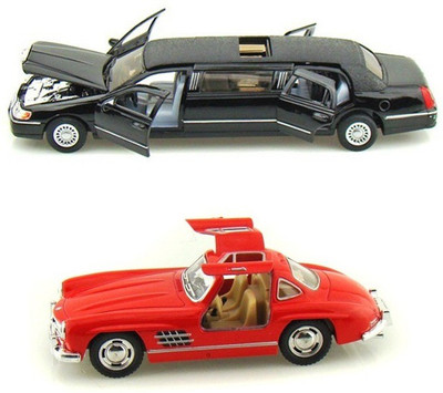 

Kinsmart 1999 Lincoln Linousine and Mercedes SL Coupe(Multicolor)