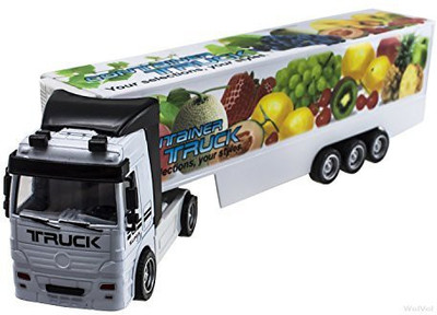 

WolVol Boys Container Trailer With Light And Soundcan Open Back(White)