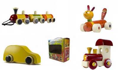 

CeeJay Set of 4 Colorful Wooden Baby Toys:Model OW-OW005(Multicolor)