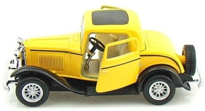 

Kinsmart 1932 Ford 3-Window Coupe(Yellow, Black), Black;yellow
