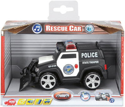 

Dickie Action Series Rescue Car, 15 Cm, Free Wheel, Light+Sound(Black)