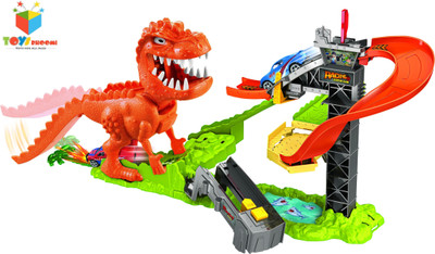 

Toys Bhoomi Ultimate T-Rex Track Car Dino Takedown Playset(Multicolor)