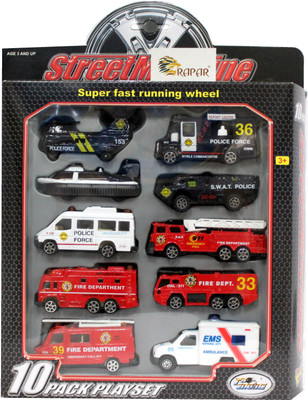 

Mamaboo Street Machine Rescue Set 10 Pack Playset(Red; White; Black)