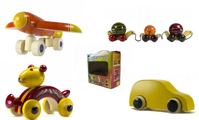 

CeeJay Set of 4 Colorful Wooden Baby Toys:Model OW-OW007(Multicolor)
