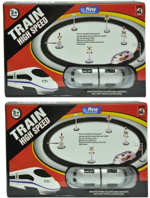 

New Pinch Mini High Speed Track Train For Kids (Pack Of 2)(Grey)