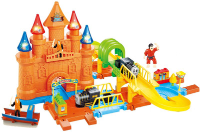 Webby Pirates Track Combination 28 Train Set with Light Effects(Multicolour)