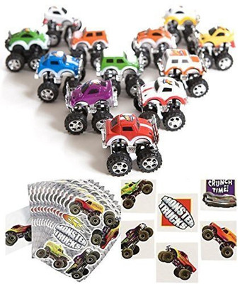 

happy deals 12 Pull Back Monster Truck Bonus Pack 12 Monster Trucks12(Multicolor)