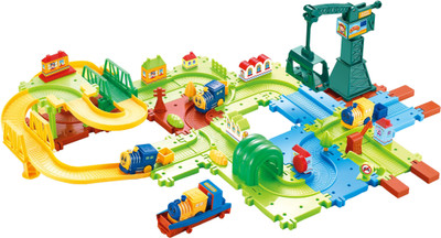 

Saffire City Construction 03 Train Set with Movable Crain(Multicolour)