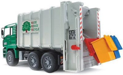 

Bruder Toys Man Garbage Truck Rear Loading Green(Multicolor)