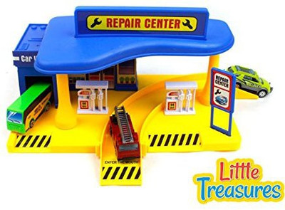 

Little Treasures Metropolis Repair Center and Gas Station Play-Set Toy For Kids(Multicolor)